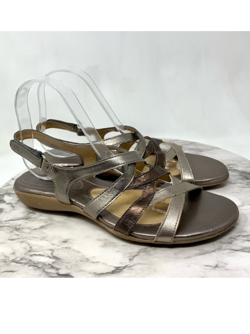 Naturalizer Cadence Multicolored Metallic Strappy Comfort Sandals 9 Narrow Chic